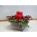 Adventi koszorú Zöld-piros.