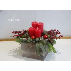 Adventi koszorú Zöld-piros.