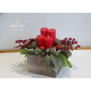 Adventi koszorú Zöld-piros.