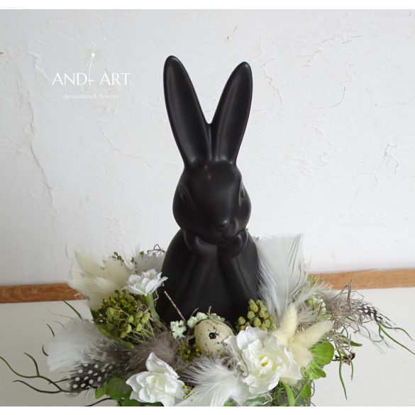 Moderne Osterdekoration mit schwarzem Hasen – Kreative Frühlings-Tischdeko
