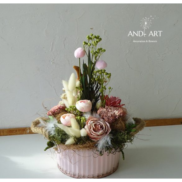 Vintage Osterdekoration mit Hasen – Frühlingshafte Tischdeko für Ostern.