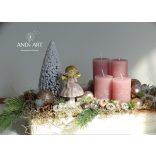Adventi koszorú, ünnepi asztaldísz. Rózsa-arany.